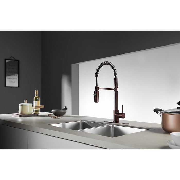 Gourmetier LS8775DL Concord Single-Handle Pre-Rinse Kitchen Faucet, Oil Rubbed Bronze