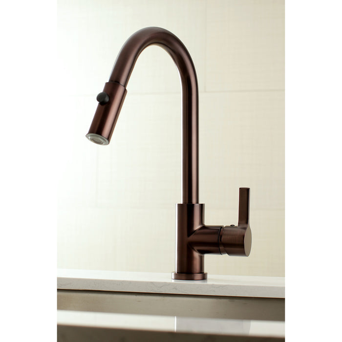 Gourmetier LS8785CTL Continental Single-Handle Pull-Down Kitchen Faucet, Oil Rubbed Bronze