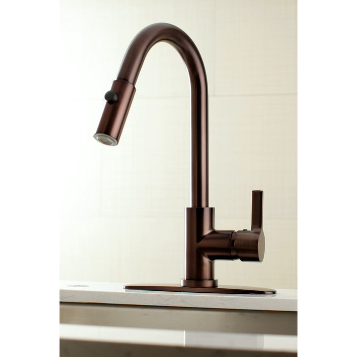 Gourmetier LS8785CTL Continental Single-Handle Pull-Down Kitchen Faucet, Oil Rubbed Bronze