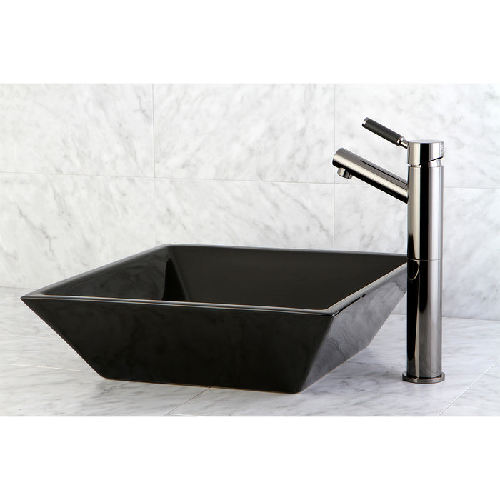 Kingston Brass NS8410DKL Single-Handle Vessel Sink Faucet, Black Stainless Steel