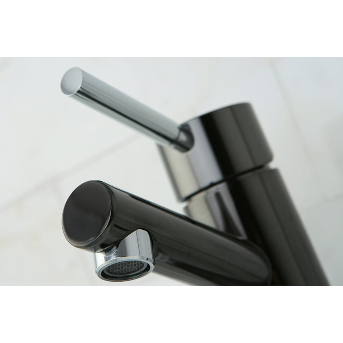 Kingston Brass NS8427DL Water Onyx Single-Handle Bathroom Faucet, Black Stainless Steel/Polished Chrome