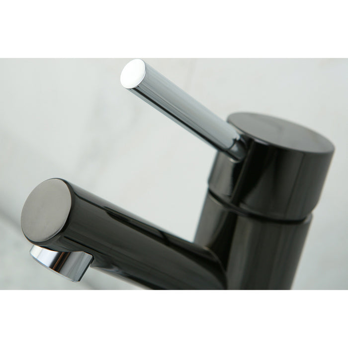 Kingston Brass NS8427DL Water Onyx Single-Handle Bathroom Faucet, Black Stainless Steel/Polished Chrome