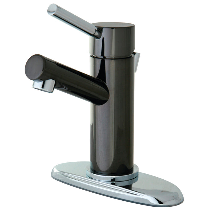 Kingston Brass NS8427DL Water Onyx Single-Handle Bathroom Faucet, Black Stainless Steel/Polished Chrome